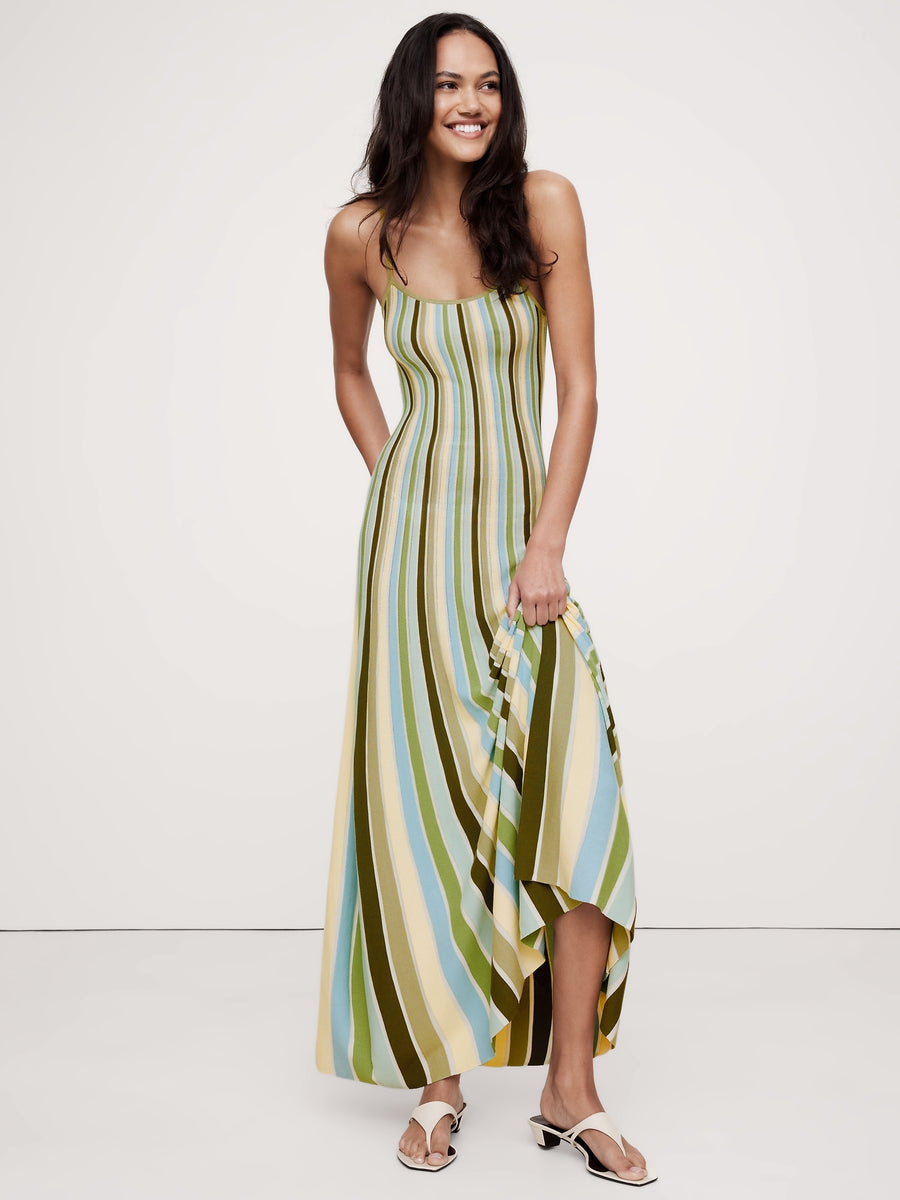Sculpted Stripe Maxi Dress – Banana Republic