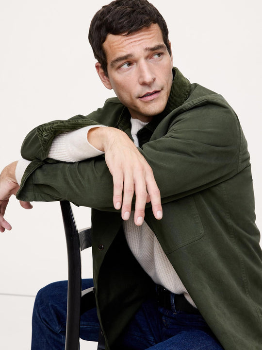 Forest Green With Corduroy Collar