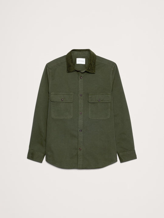 Forest Green With Corduroy Collar