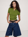 Lightweight Cashmere Short-Sleeve Sweater Polo
