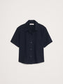 Boxy Cotton Poplin Short-Sleeve Shirt