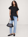 Cotton Poplin Boatneck Asymmetrical Top