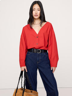 Stretch-Cotton Cardigan Sweater