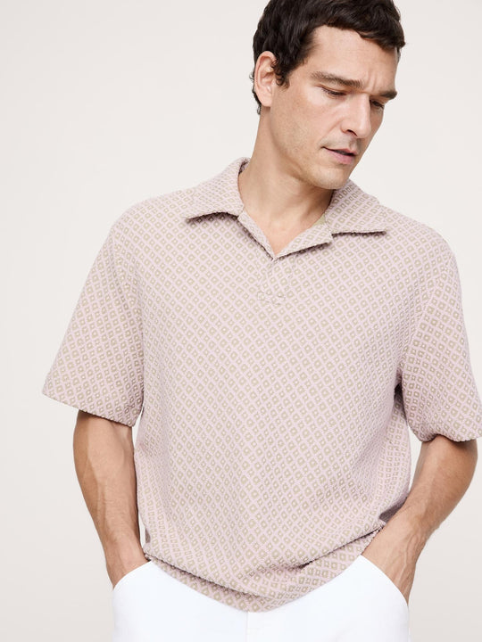 Boxy Geo Jacquard Polo