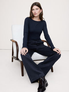 Stretch-Cotton Cardigan Sweater