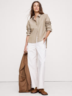 Stretch-Cotton Cardigan Sweater