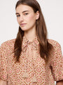 Cotton Popover Shirt With Tassel Tie