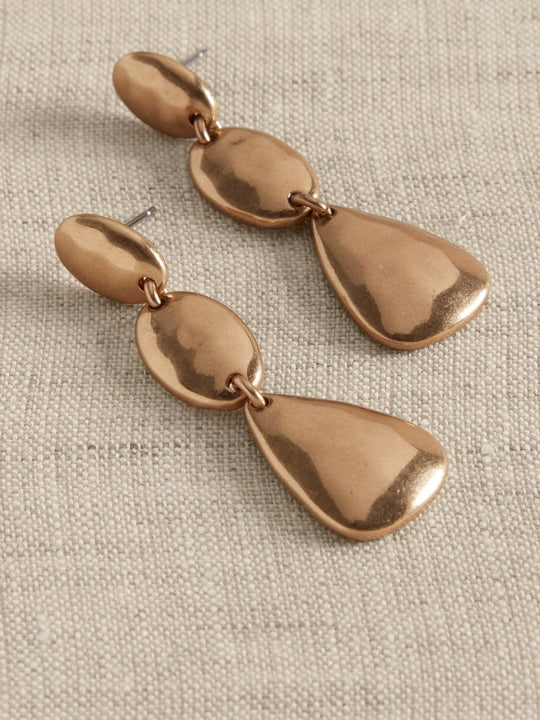 Hammered Metal Drop Earrings