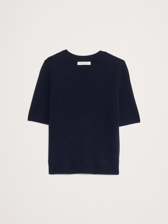 Lightweight Cashmere Short-Sleeve Sweater