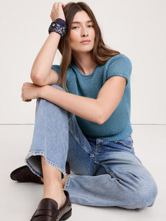 Stretch-Cotton Cardigan Sweater