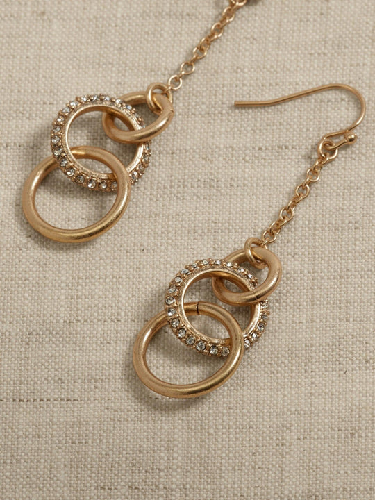 Circular Pave Link Earrings
