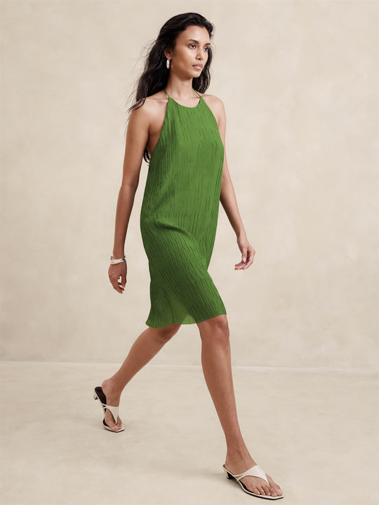 Crinkle Halter Mini Dress – Banana Republic - Main Image