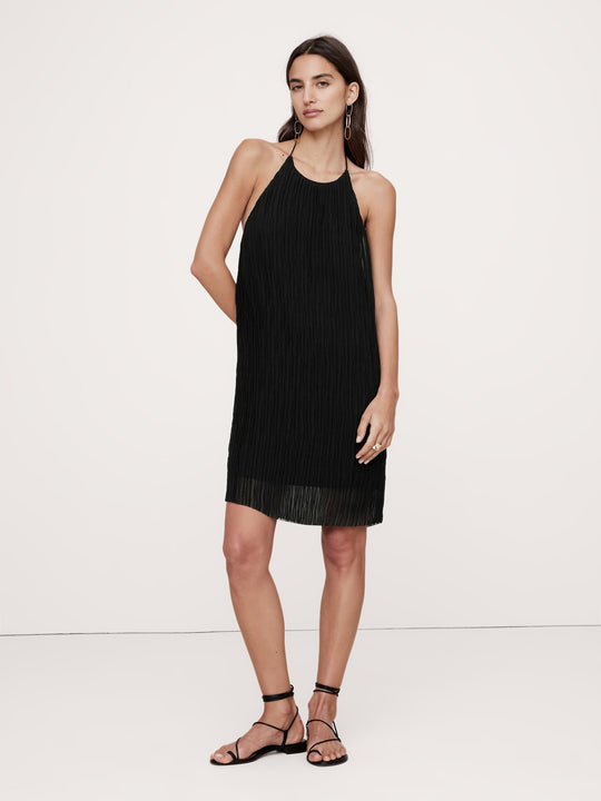 banana republic black halter dress Halter-Neck Knit Maxi Dress