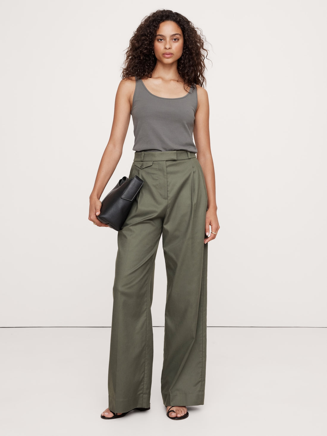 Carmel Pleated Wide-Leg Pant