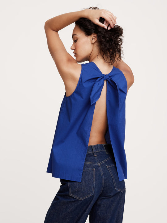 Poplin Cowl-Neck Open-Back Top Banana Republic Poplin Cowl-Neck Open-Back Top Banana Republic