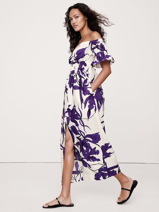 Cotton Poplin Off-The-Shoulder Maxi Dress – Banana Republic Cotton Poplin Off-The-Shoulder Maxi Dress – Banana Republic