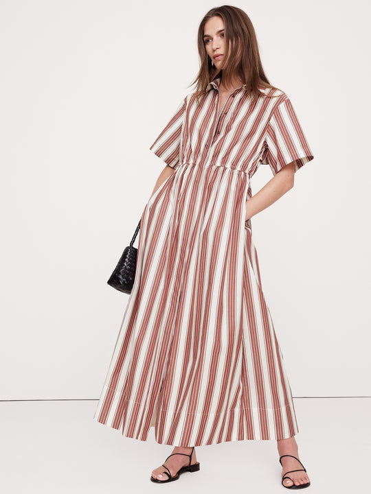 Cotton Poplin Open-Back Shirt Dress Banana Republic Cotton Poplin Open-Back Shirt Dress Banana Republic
