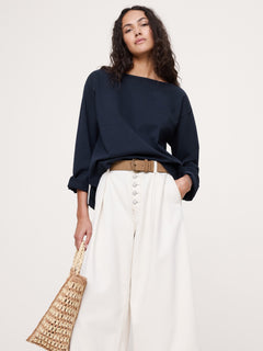 Stretch-Cotton Cardigan Sweater