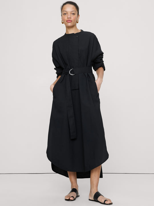 Cotton Poplin Big-Button Shirt Dress – Banana Republic