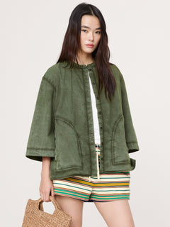 Stretch-Cotton Cardigan Sweater