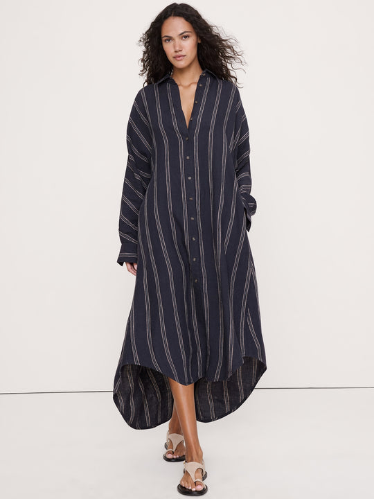 Navy Blue & White Stripe