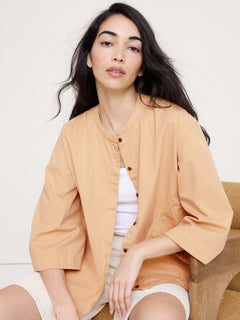 Stretch-Cotton Cardigan Sweater