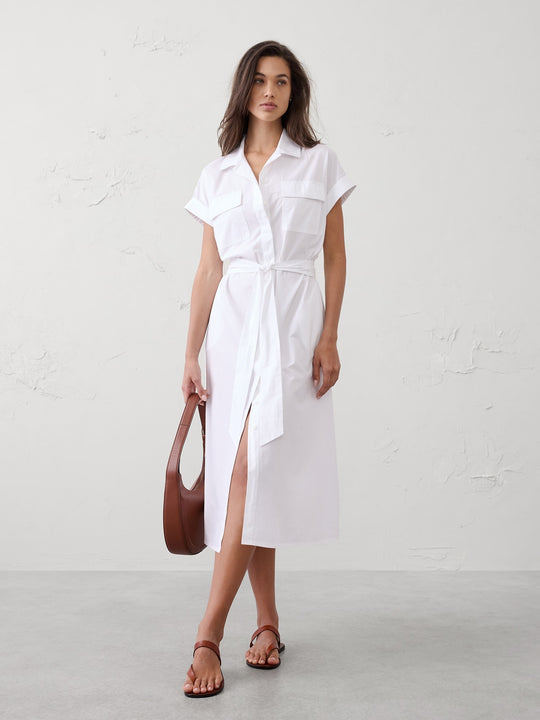 Poplin Utility Midi Shirtdress – Banana Republic
