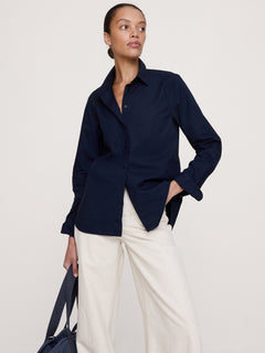 Stretch-Cotton Cardigan Sweater