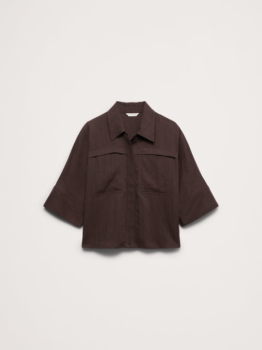 Drapey Twill Shirt Jacket