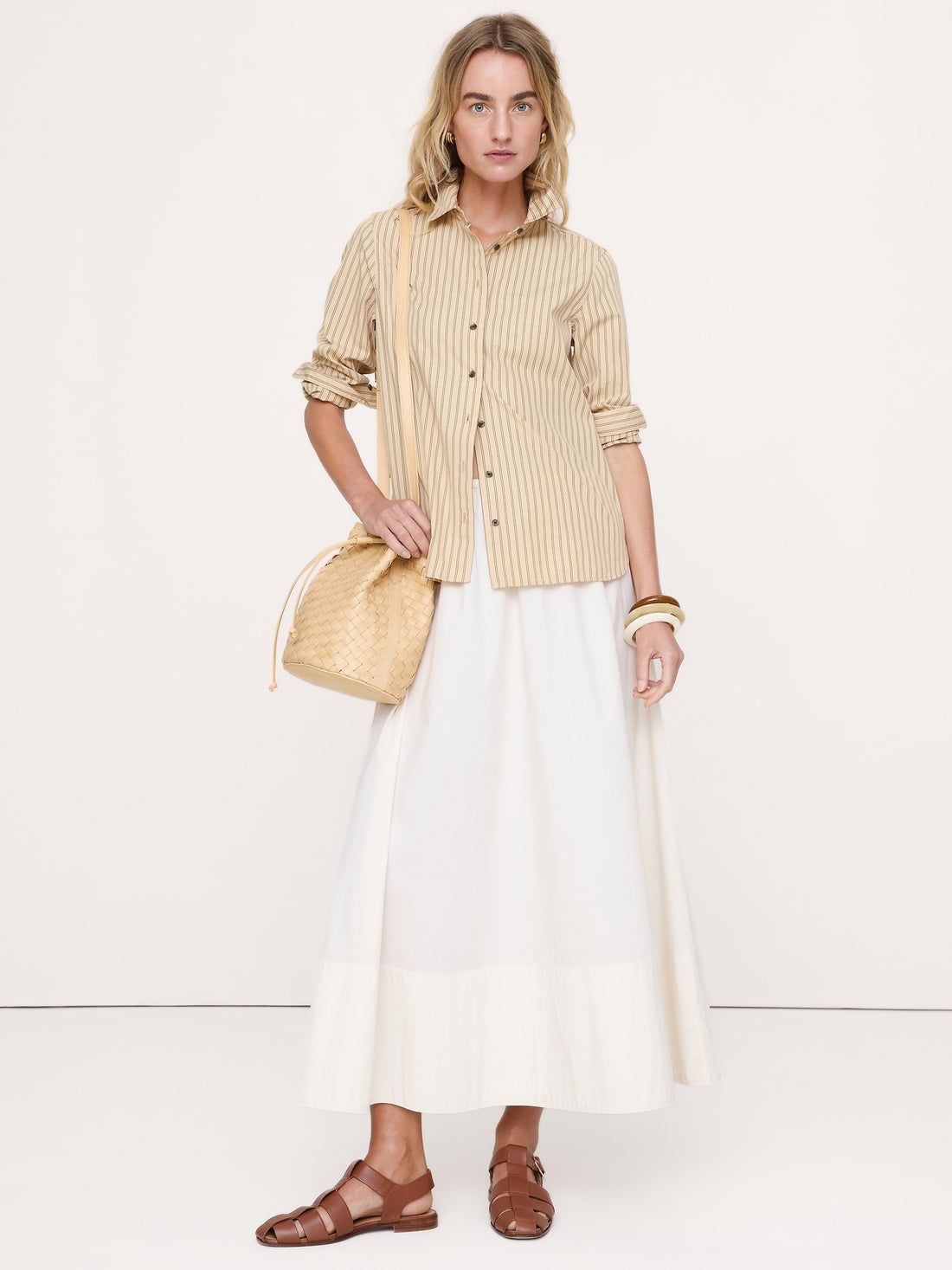Cream White Stripe