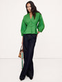 Cotton Poplin Cinched-Waist Shirt