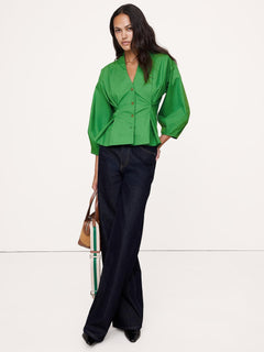Stretch-Cotton Cardigan Sweater