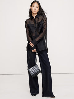 Stretch-Cotton Cardigan Sweater