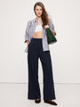 Mid-Rise Wide-Leg Pull-On Pant