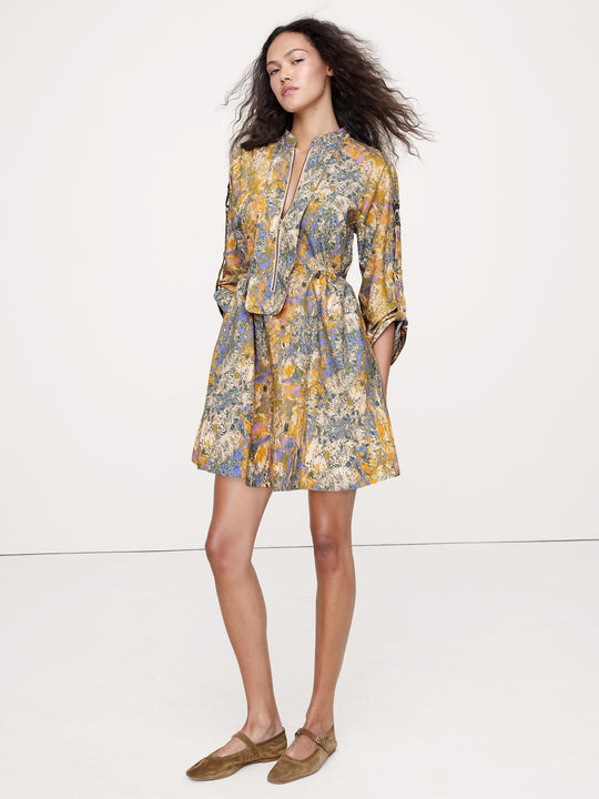 Cotton Twill Utility Mini Dress