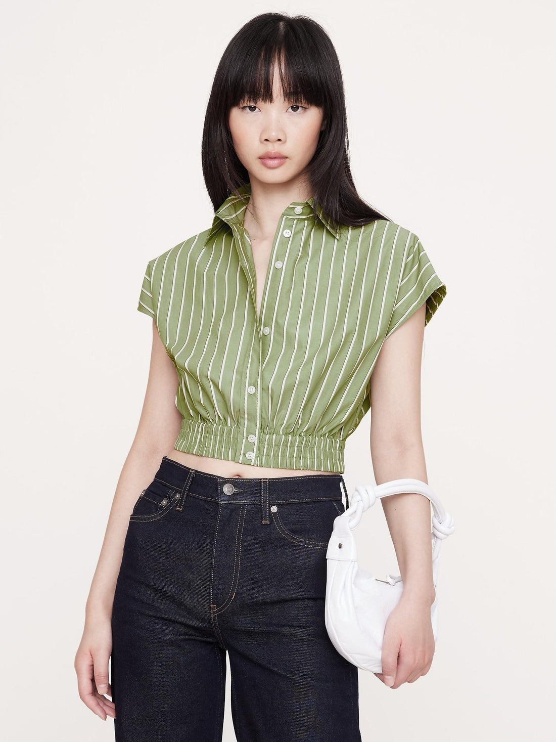 Cotton Poplin Super-Cropped Shirt