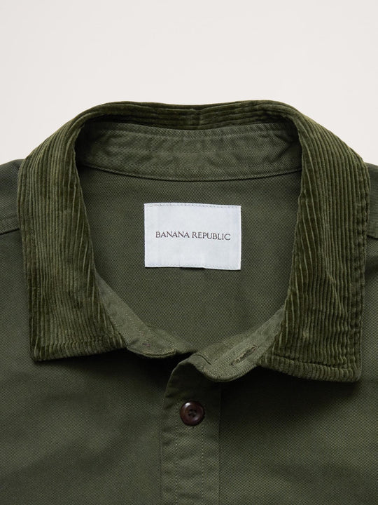 Forest Green With Corduroy Collar