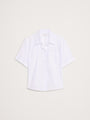 Boxy Cotton Poplin Short-Sleeve Shirt